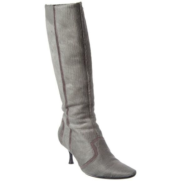 Tod’S Haircalf & Suede Knee-High Boot, Grey - Picture 1 of 5